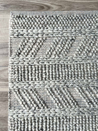 The Lani Soft Grey Herringbone Rug