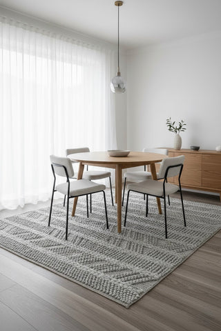 The Lani Soft Grey Herringbone Rug