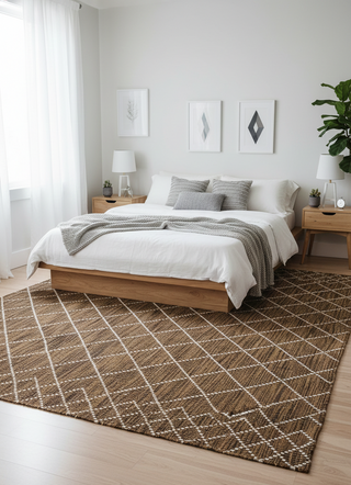 Elio Honey Lattice Wool Rug