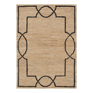 Huntly Natural Black Jute Rug DREAMHOME