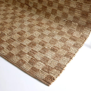 Hemi Checkered Honey Jute Rug