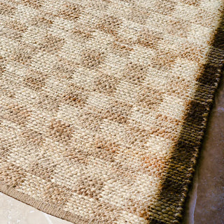 Hemi Checkered Honey Jute Rug