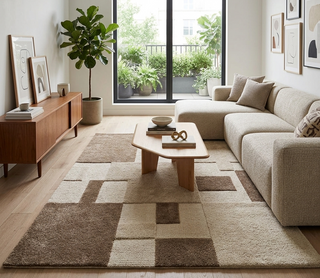 Harper Beige Brown Wool Rug