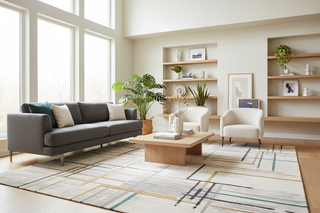 beautiful modern stylish living room light filled with a rug 